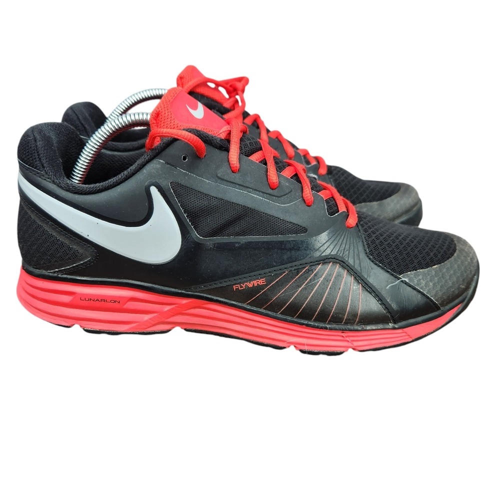 Nike Lunar Edge 15 Running Shoes Mens 10‎ Black Red Sneakers Trainers 553682-002